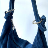 Margot Suede Hobo Bag - Navy