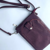 Wren Leather Phone Bag - Plum