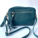 Agnes Tassel Leather Bag - Teal