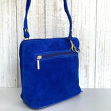 Clara Suede Crossbody Bag - Blue