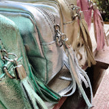Agnes Metallic Tassel Leather Bag - Rose