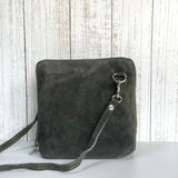 Clara Suede Crossbody Bag - Sludge