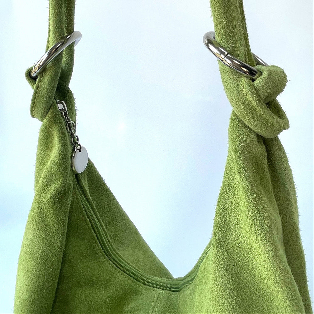 Margot Suede Hobo Bag - Apple