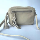 Agnes Tassel Leather Bag - Beige