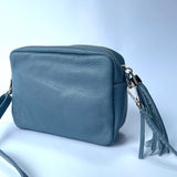 Agnes Tassel Leather Bag - Denim