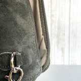 Clara Suede Crossbody Bag - Sludge