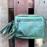 Agnes Metallic Tassel Leather Bag - Mint