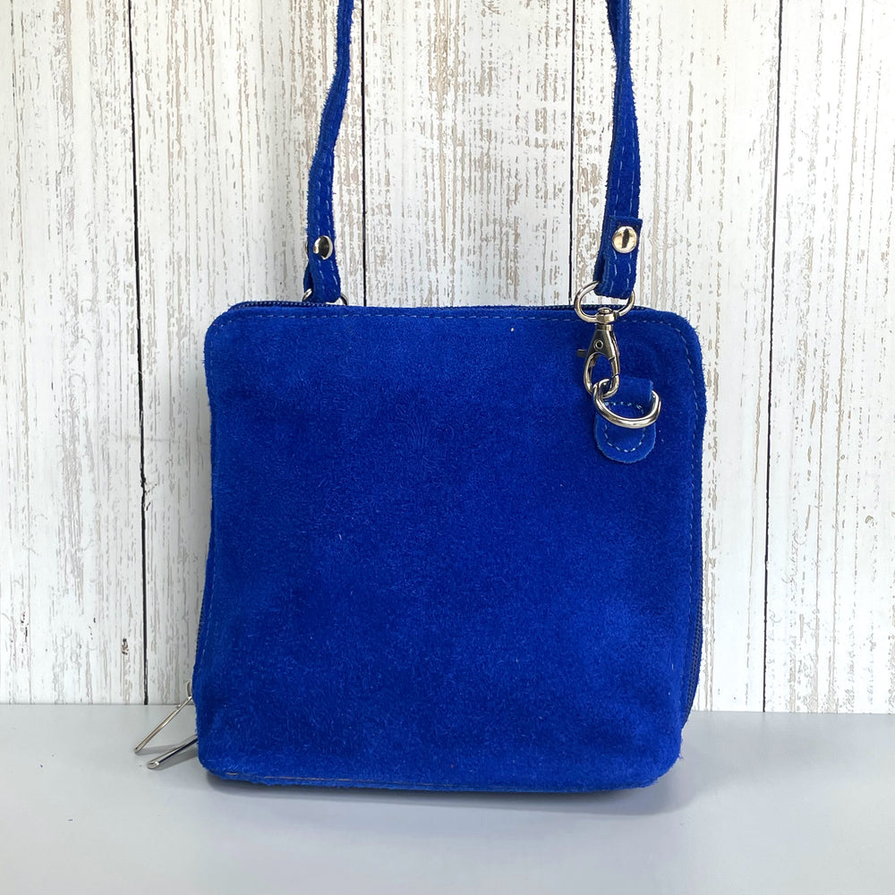 Clara Suede Crossbody Bag - Blue