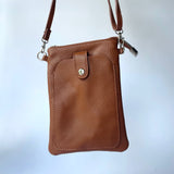 Wren Leather Phone Bag - Brown