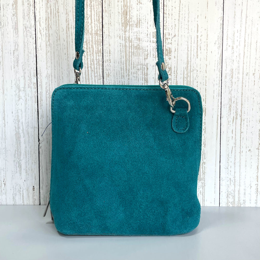 Clara Suede Crossbody Bag - Teal