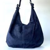 Margot Suede Hobo Bag - Navy