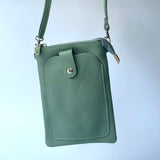 Wren Leather Phone Bag - Sage