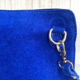 Clara Suede Crossbody Bag - Blue