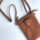 Wren Leather Phone Bag - Brown