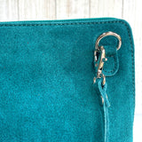 Clara Suede Crossbody Bag - Teal