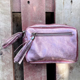 Agnes Metallic Tassel Leather Bag - Rose