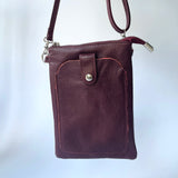 Wren Leather Phone Bag - Plum