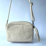 Agnes Tassel Leather Bag - Beige