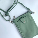 Wren Leather Phone Bag - Sage