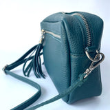 Agnes Tassel Leather Bag - Teal