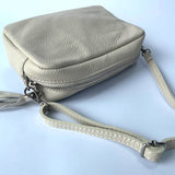Agnes Tassel Leather Bag - Beige