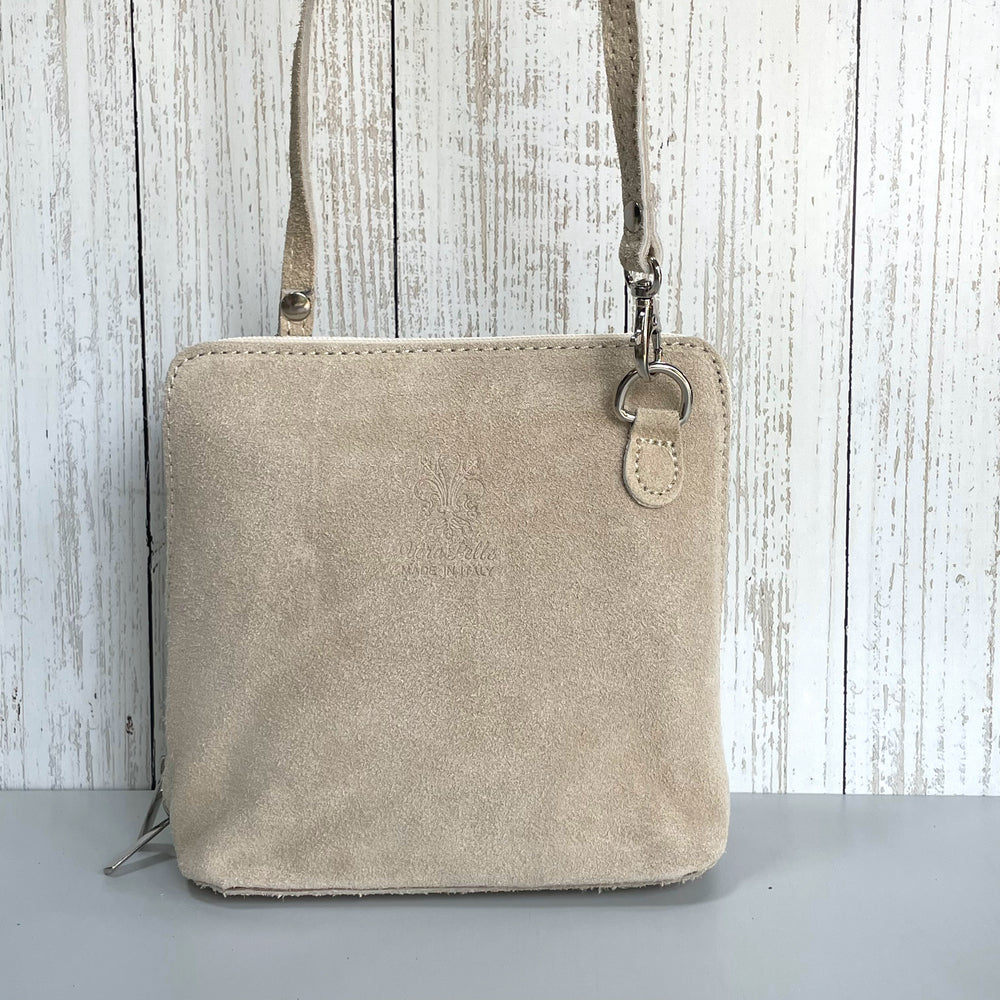 Clara Suede Crossbody Bag - Cream