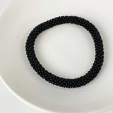 Handmade Glass Bead Tube Bracelet - Black
