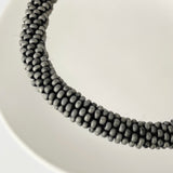 Handmade Glass Bead Tube Bracelet - Grey