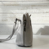 Clara Suede Crossbody Bag - Grey