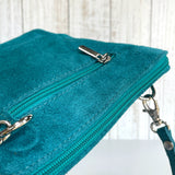 Clara Suede Crossbody Bag - Teal