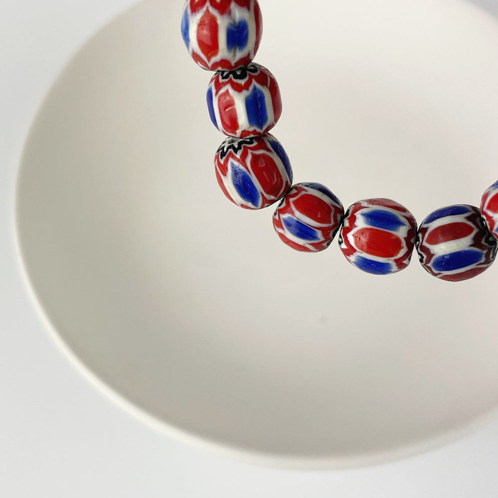 Recycled Glass Bracelet - Red Multi