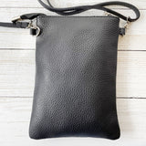 Wren Leather Phone Bag - Black