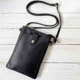 Wren Leather Phone Bag - Black