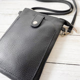 Wren Leather Phone Bag - Black