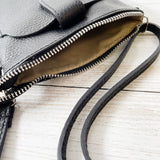 Wren Leather Phone Bag - Black