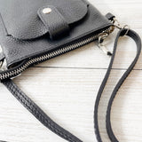 Wren Leather Phone Bag - Black