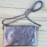 Eliza Leather Clutch Bag - Lilac