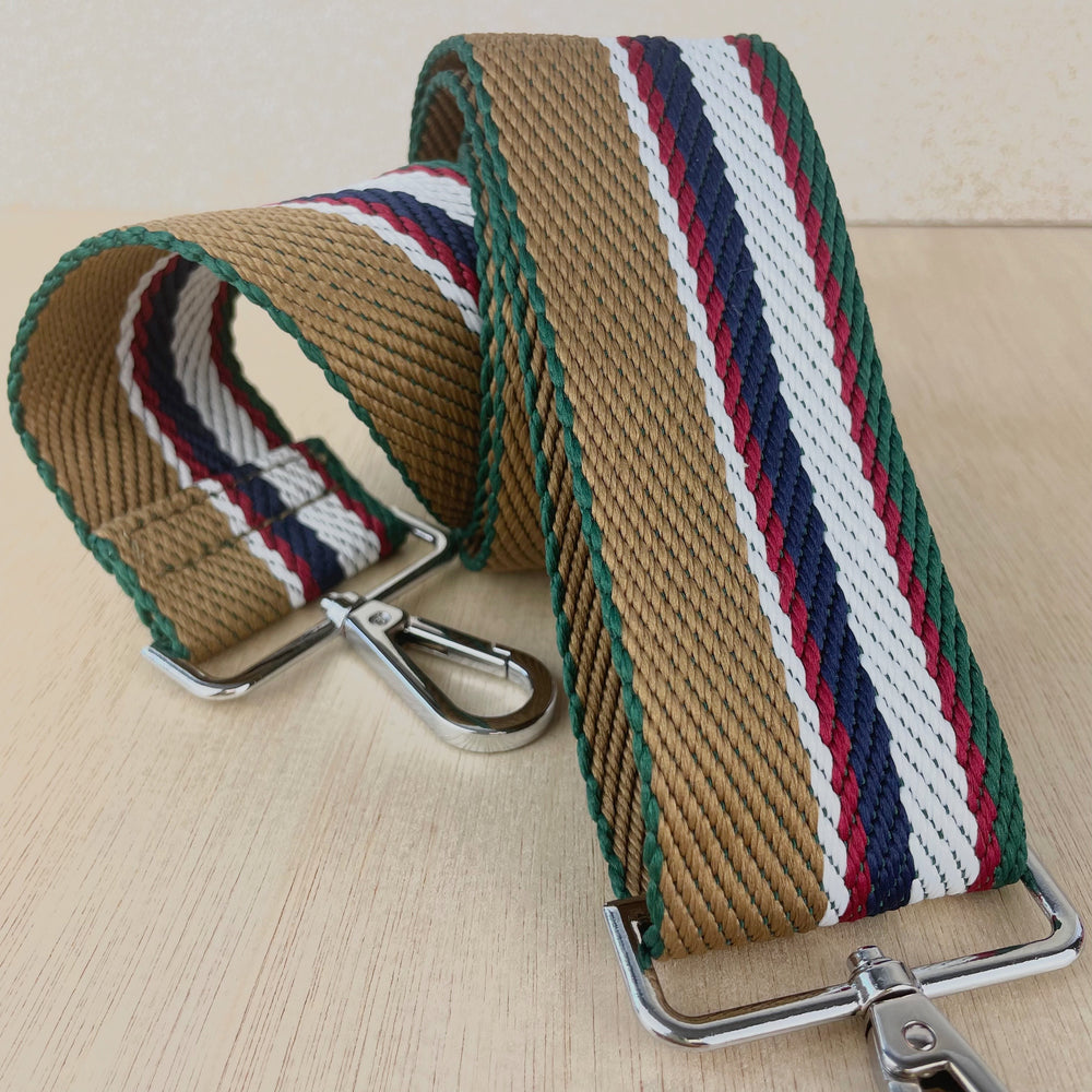 Navy and Red Stripe Bag Strapl