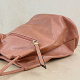 Slouchy Colour Block Handbag - Terracotta Pink