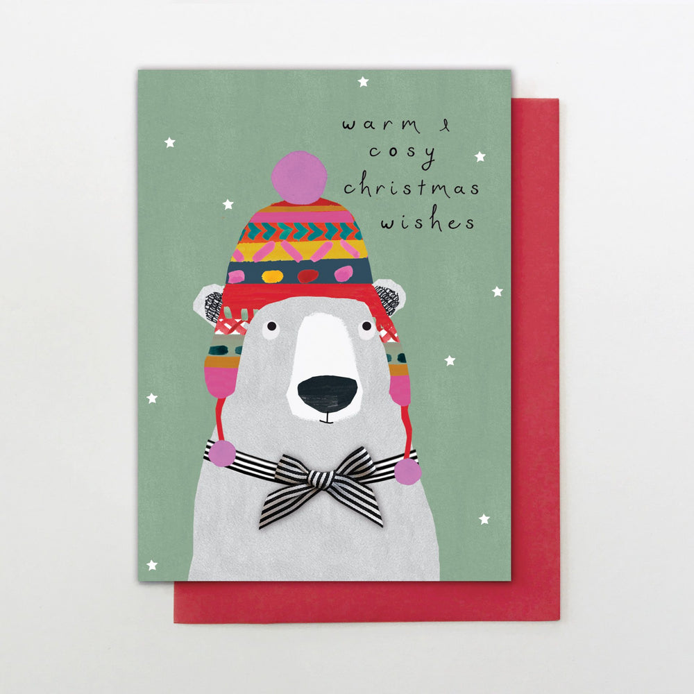 Cosy Polar Bear Christmas Card