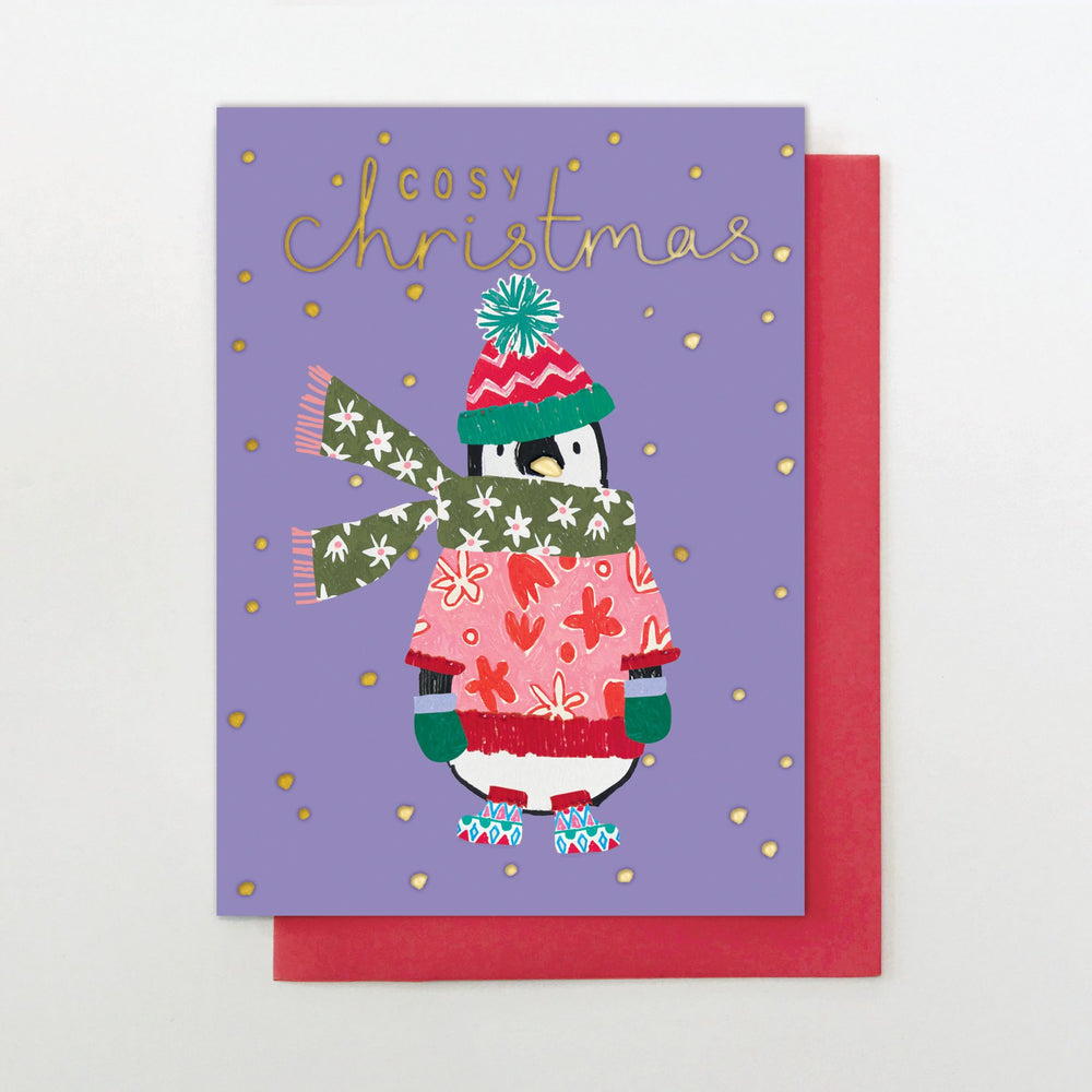 Cosy Penguin Christmas Card