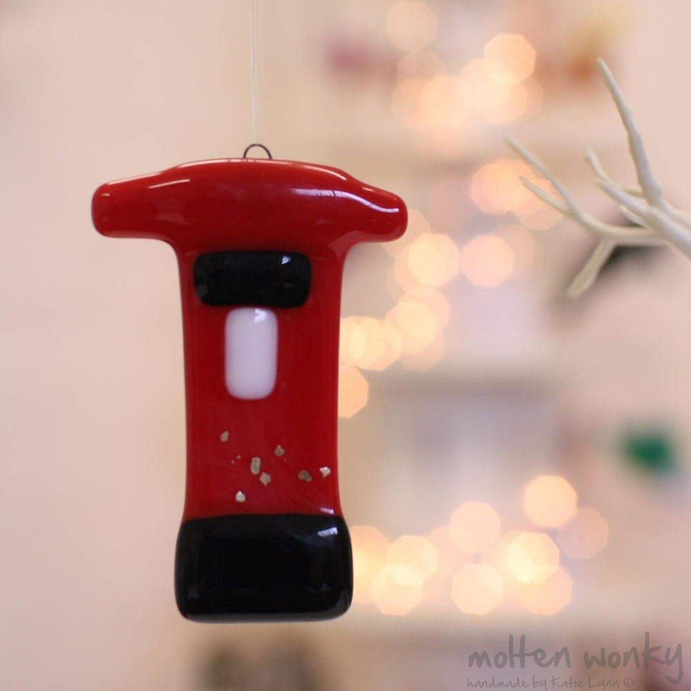 Red Post Box Fused Glass Decoration