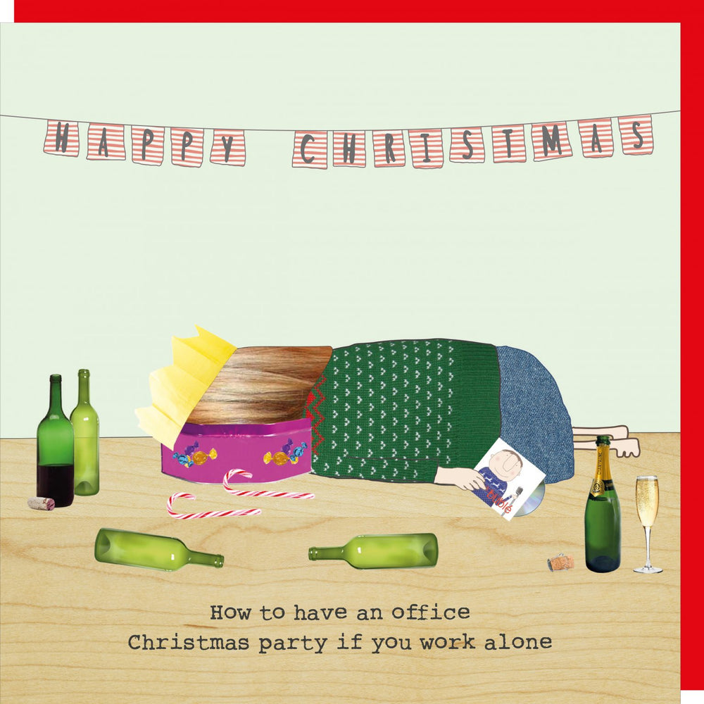 Office Party Girl Christmas Card