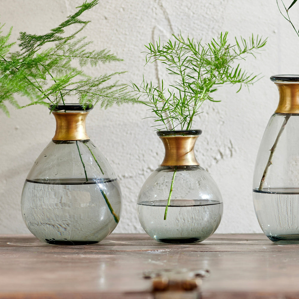 Miza Mini Glass Vase - Smoke
