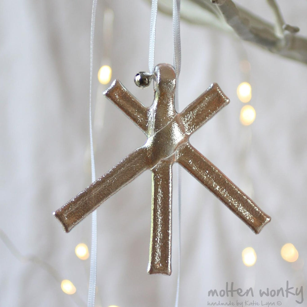 Small Silver Star Fused Glass Decoration