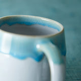 Handmade Two Tone Stoneware Mug - Sea Blue Wash