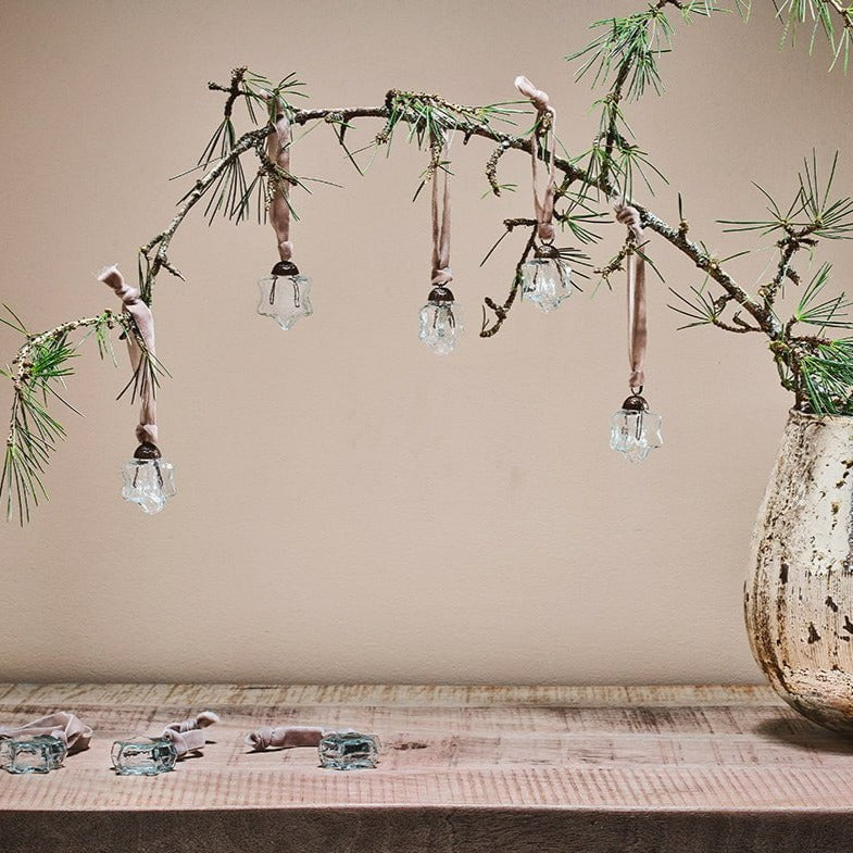 Sardi Star Bauble Set - Clear - Set of 12