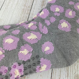 Sable Animal Print Organic Cotton Cabin Socks - Grey