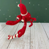 Handmade Felt Christmas Crab Decoration