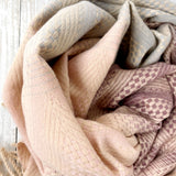 Ottilie Ombre Chevron Blanket Scarf - Dusty Pink